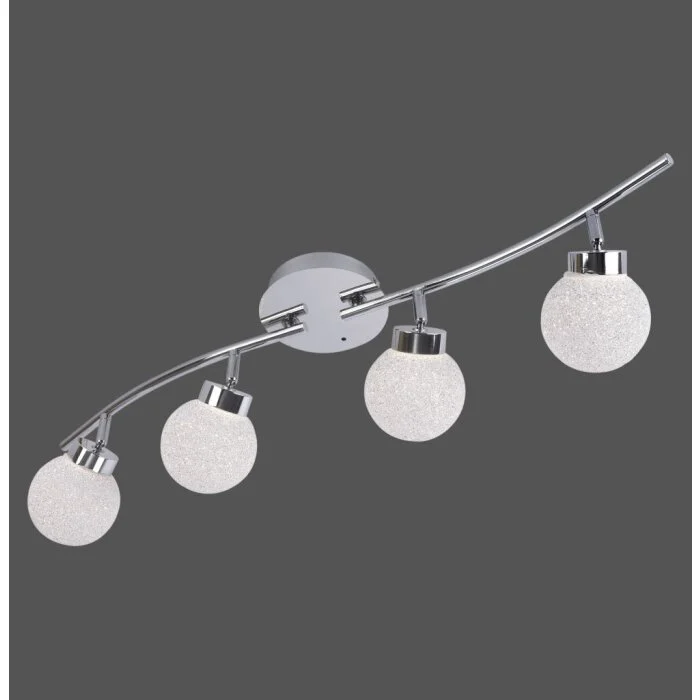 Leuchten Direkt MIKO Lámpara de Techo LED Cromo, 4 luces, Mando a distancia, Cambia de color