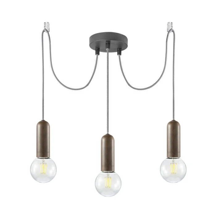 Leuchten Direkt TURN ME Lámpara Colgante Color óxido, 3 luces
