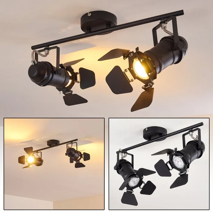 Lichinga Lámpara de Techo Negro, 2 luces