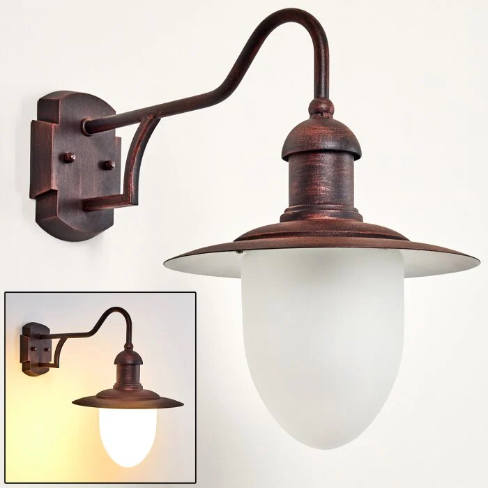 Lucide Aruba Aplique para exterior Marrón, Color óxido, 1 luz