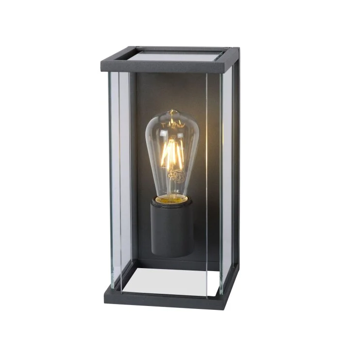 Lucide CLAIRE Aplique para exterior Negro, 1 luz, Sensor de movimiento