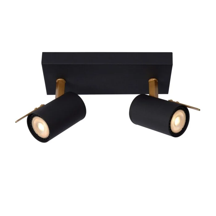 Lucide GRONY Lámpara de Techo Negro, 2 luces