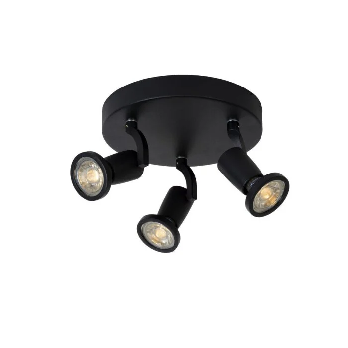 Lucide JASTER Foco Negro, 3 luces