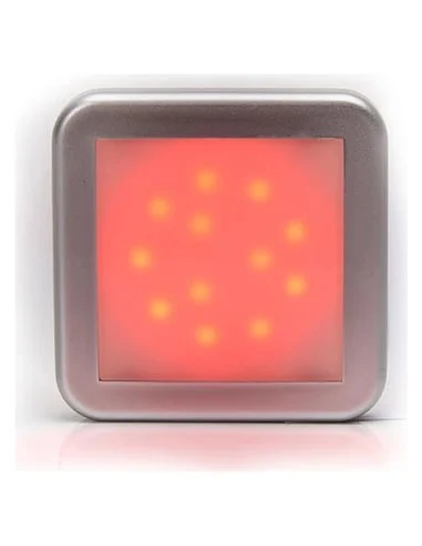 Luz de posición trasera LED cuadrada roja para vehículos, IP66 homologado E20 7R