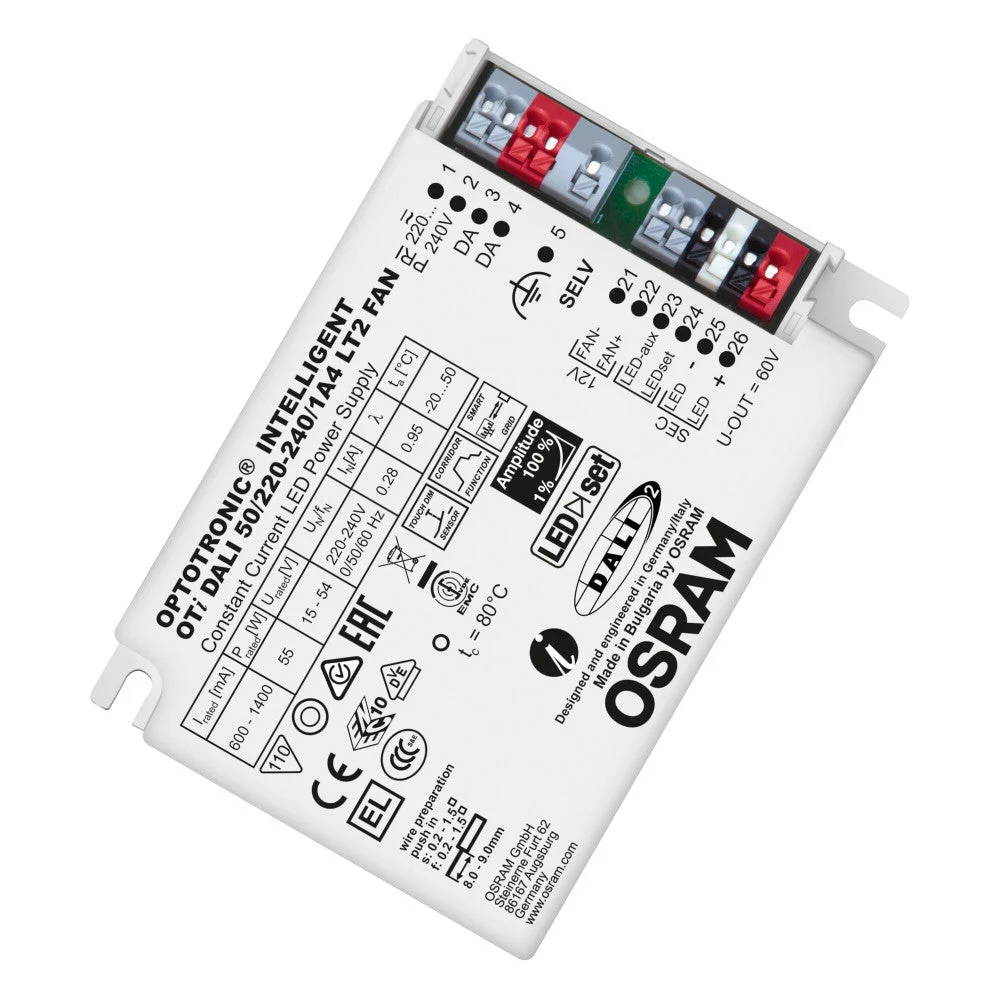 Osram OptoTronic OTI DALI CC Controlador LED OTI DALI50/220-240/1A4LT2FANDIM