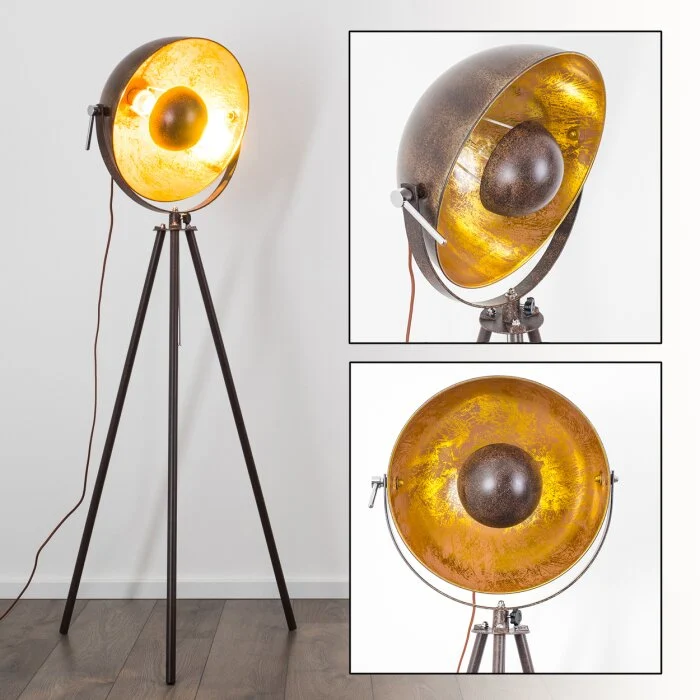 Maloy Lámpara de Pie Cromo, Color óxido, 1 luz