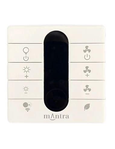 Mando de pared para Ventilador MANTRA Compatible R00143-R00148, 433MHz