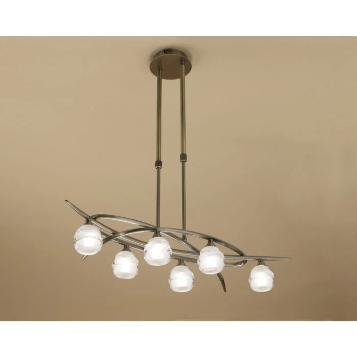 Mantra Loop Lámpara suspendida Latón, 6 luces
