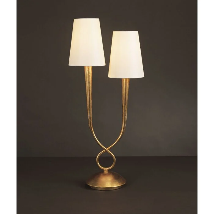 Mantra Paola Lámpara de mesa dorado, 2 luces