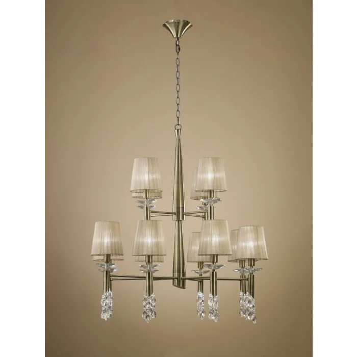 Mantra TIFFANY Lámpara Colgante Marrón, 12 luces