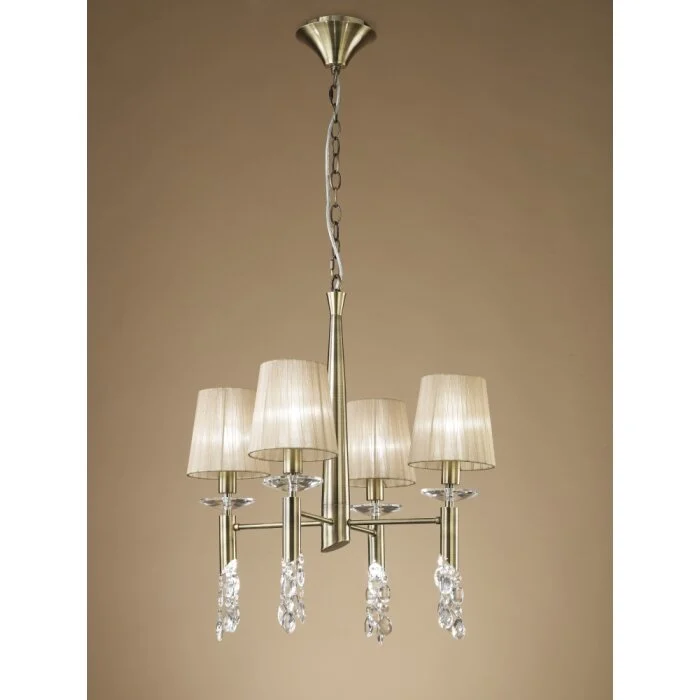 Mantra TIFFANY Lámpara Colgante Marrón, 4 luces