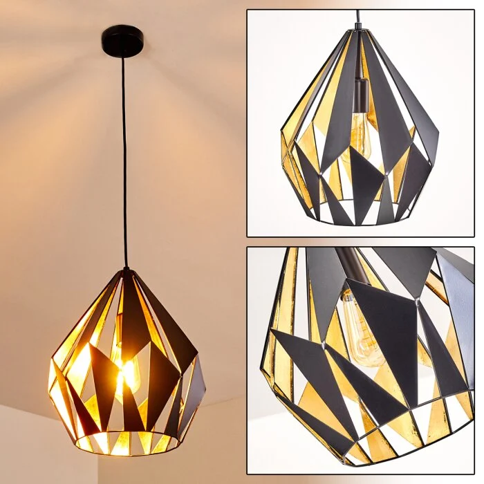 Marang Lámpara Colgante Negro-dorado, 1 luz