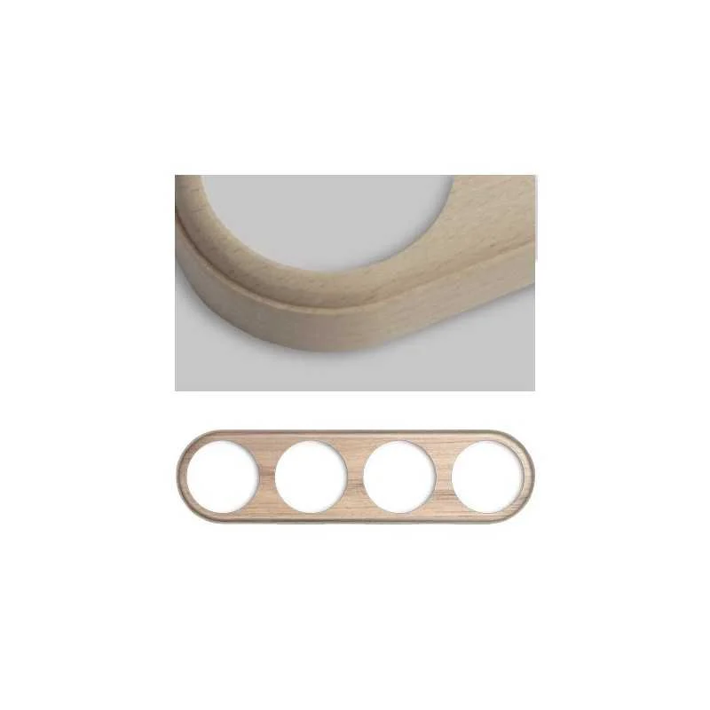 Marco cuádruple de madera cruda redondo modular