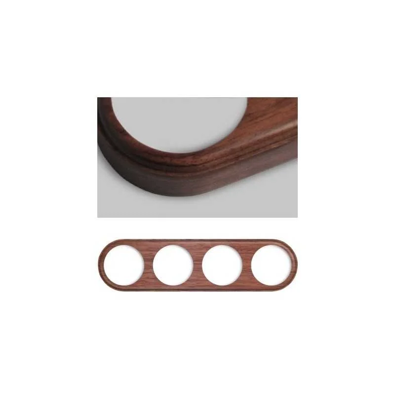 Marco cuádruple de madera oscura redondo modular
