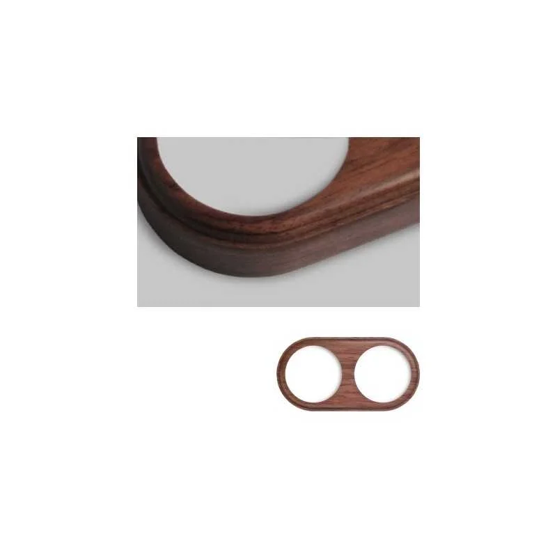 Marco doble de madera oscura redondo modular