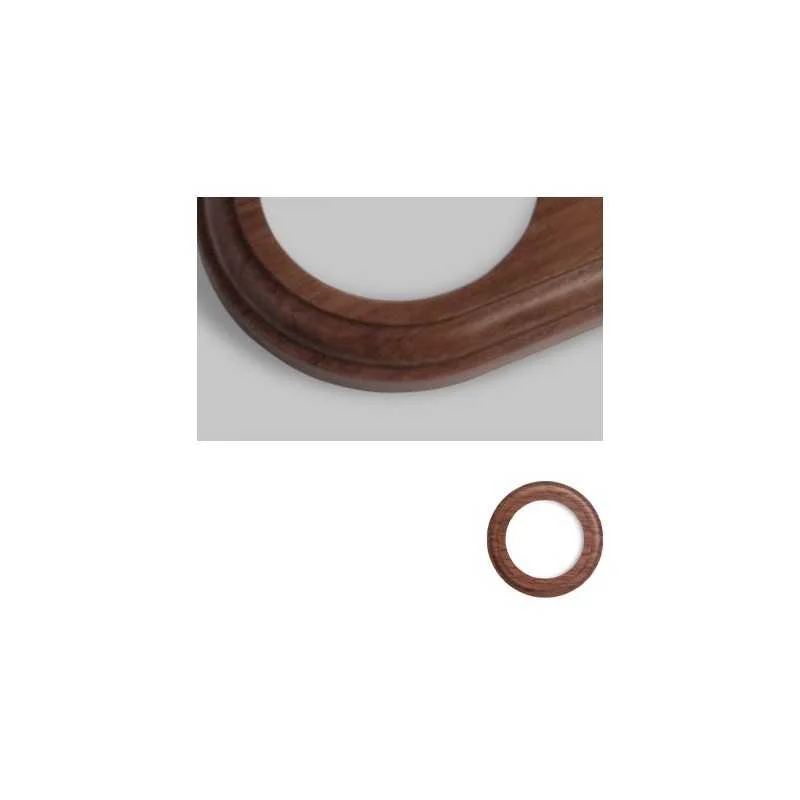 Marco simple mecanismos empotrar madera oscura redondo