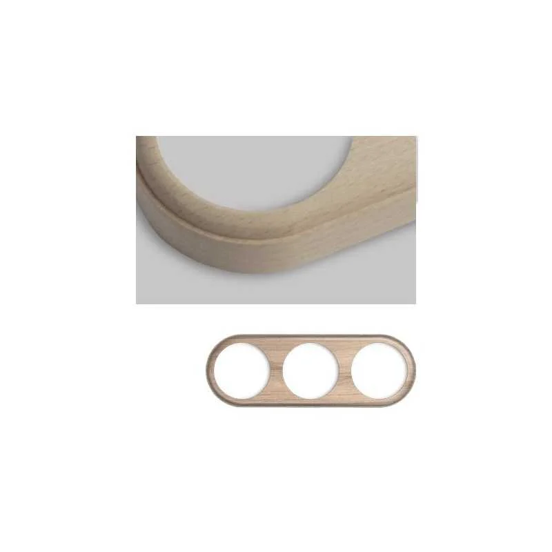 Marco triple de madera cruda redondo modular