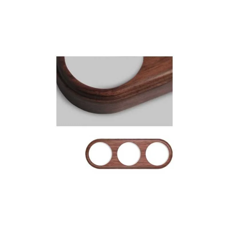 Marco triple de madera oscura redondo modular