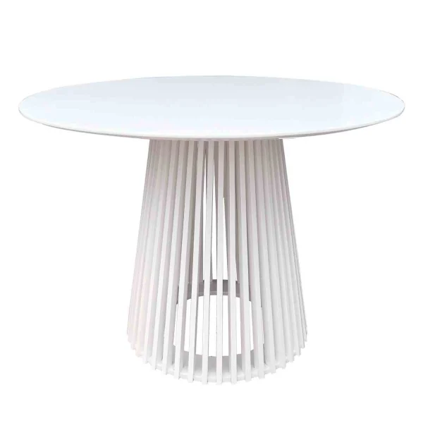 MESA DE COMEDOR MADERA BLANCA Ø100 CM NEREA