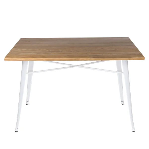 MESA JOSEPHINE BLANCA MADERA NATURAL 120 CM