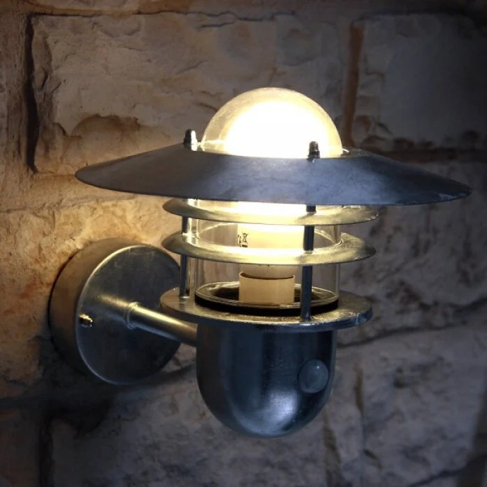 Nordlux Agger Sensor Aplique para exterior Galvanizado, 1 luz, Sensor de movimiento