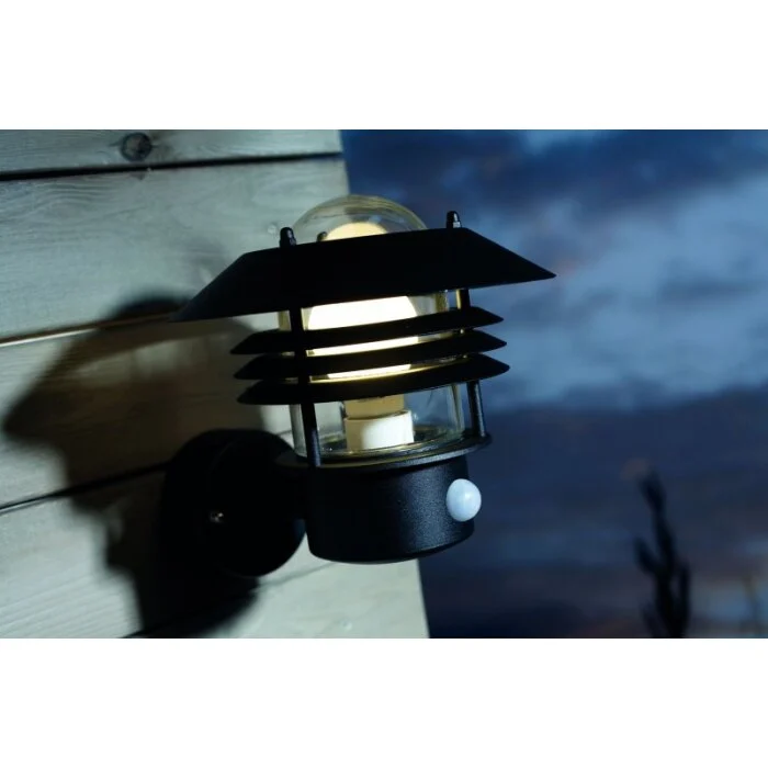 Nordlux VEJERS Aplique para exterior Negro, 1 luz, Sensor de movimiento
