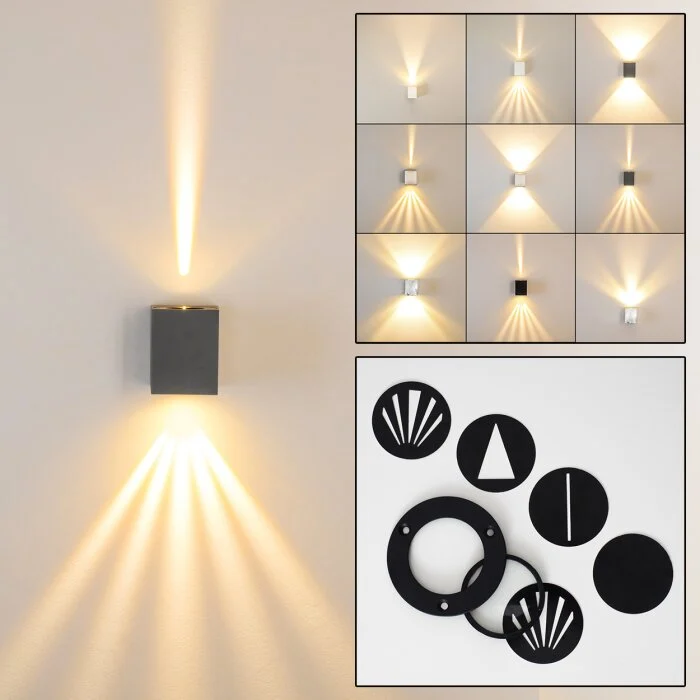 Orsa Aplique para exterior LED Gris, 2 luces