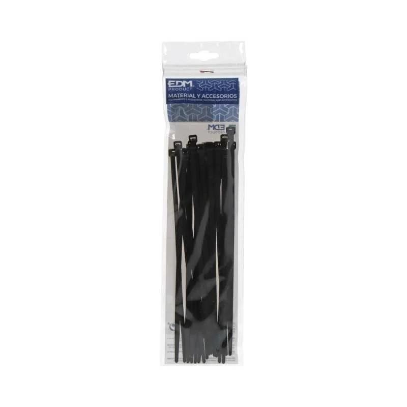 Pack de 25 bridas multiuso color negro 100mmx2,5mm