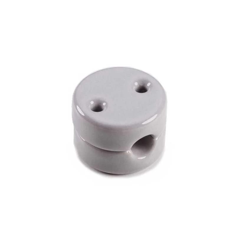 Pasacables de porcelana gris para instalación decorativa