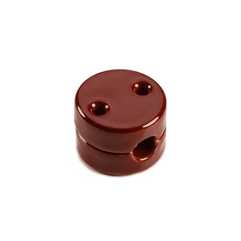 Pasacables de porcelana marrón para instalación decorativa