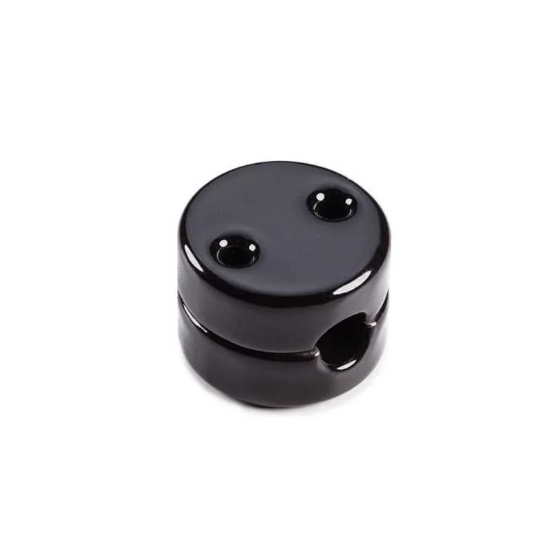 Pasacables de porcelana negro para instalación decorativa