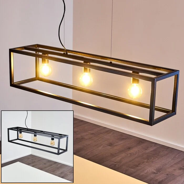 Paulins Lámpara Colgante Negro, 3 luces