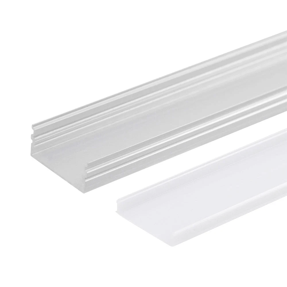 Perfíl Aluminio para Tira LED Doble - Difusor Opal x 2M
