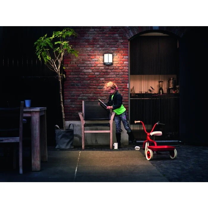 Philips Stock Aplique para exterior LED Antracita, 1 luz, Sensor de movimiento