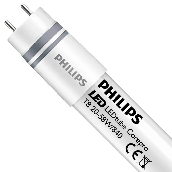 Philips Tubo LED T8 CorePro (HF) Standard Output 20W 2000lm - 840 Blanco Frio | 150cm - Reemplazo 58W
