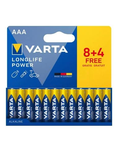 Pilas Alcalinas Varta Longlife Power AAA (LR03) - Pack Ahorro 12 uds (8+4)