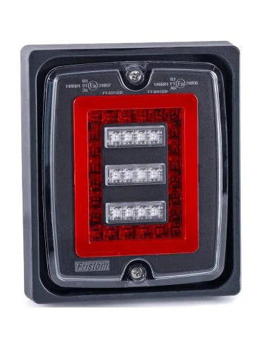 Piloto Trasero LED FT-324 FR1 con Marco 12V-30V Marcha Atrás y Antiniebla R1 F1 AR