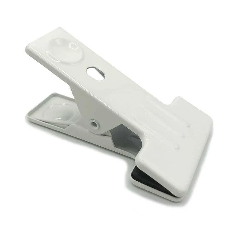 Pinza de fuerza color blanco para sujetar flexo o lámpara