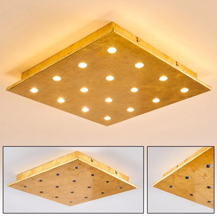 Pionnat Lámpara de Techo LED dorado, 16 luces
