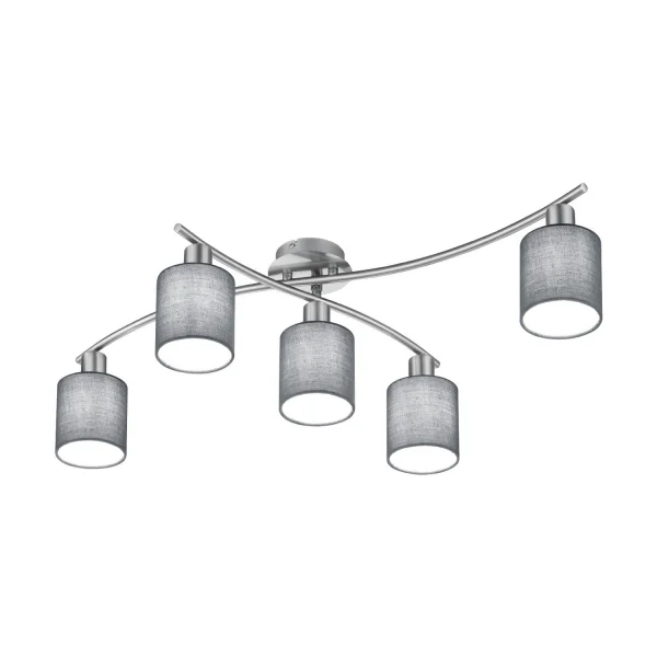 PLAFÓN DE TECHO 5 LUCES PICCOLO PANTALLA GRIS