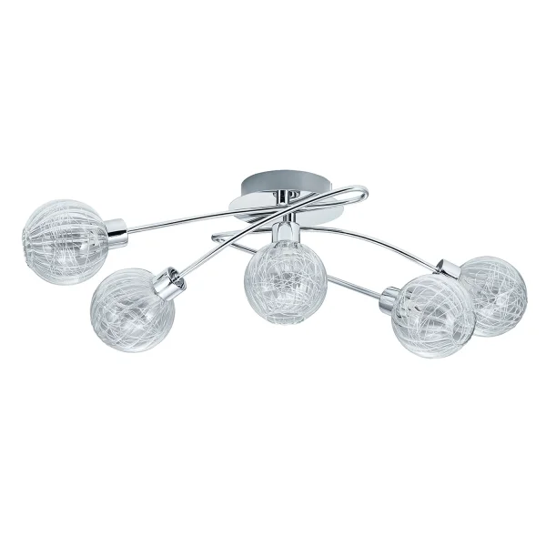 PLAFÓN DE TECHO 5 LUCES QUINN CROMO