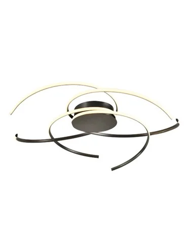 Plafón de techo Cadence - Schuller - Lámpara minimalista de acero negro y silicona