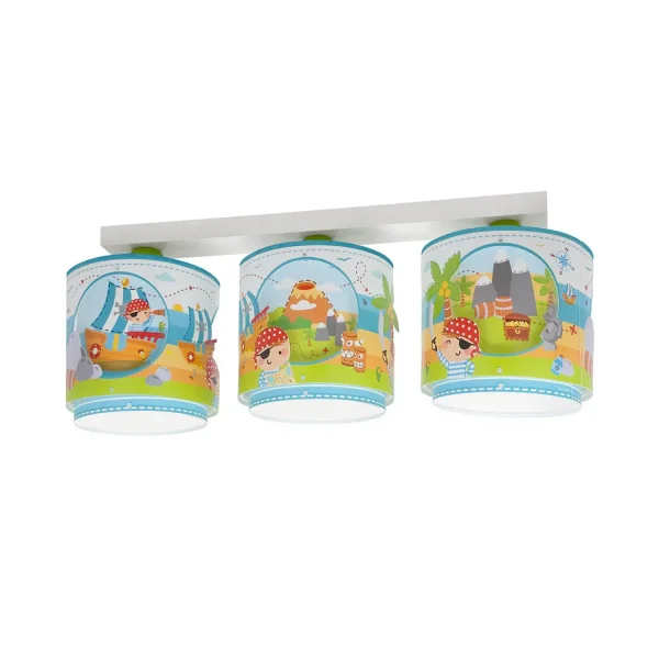 PLAFÓN DE TECHO INFANTIL 3 LUCES ISLA PIRATA