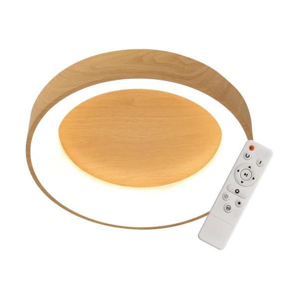 PLAFÓN LED 46 W REGULABLE CON MANDO IMITACIÓN MADERA HARALD