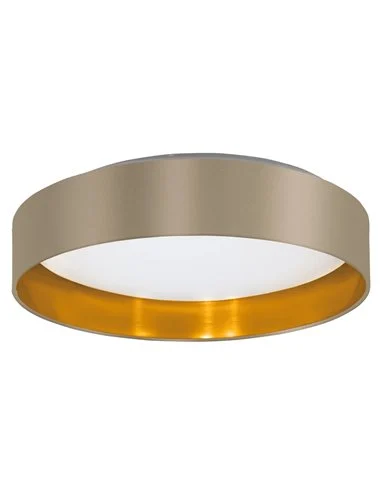 Plafón LED redondo MASERLO 2 capuchino y oro 20W 3000K 2400lm Ø380mm