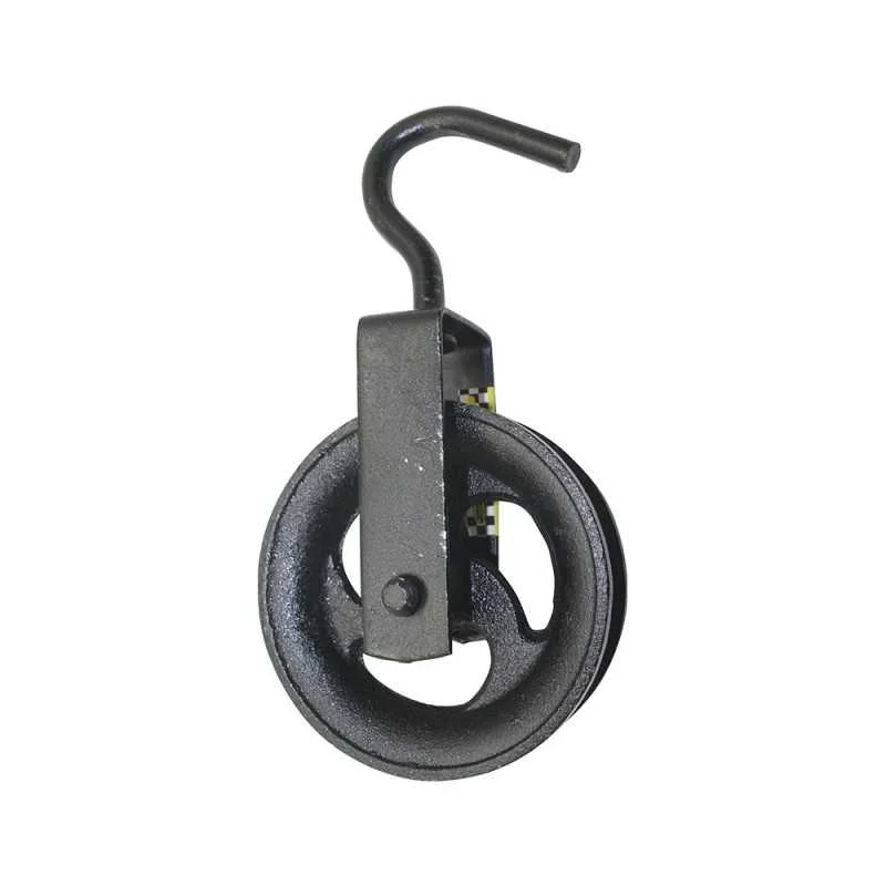 Polea metálica color negro de 120mm para colgar lámparas