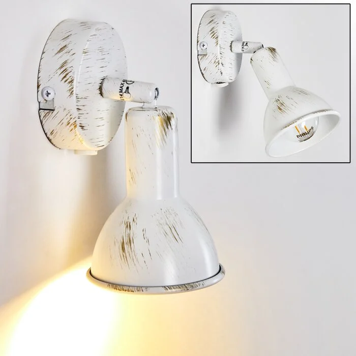 Polmak Foco de pared dorado, Blanca, 1 luz