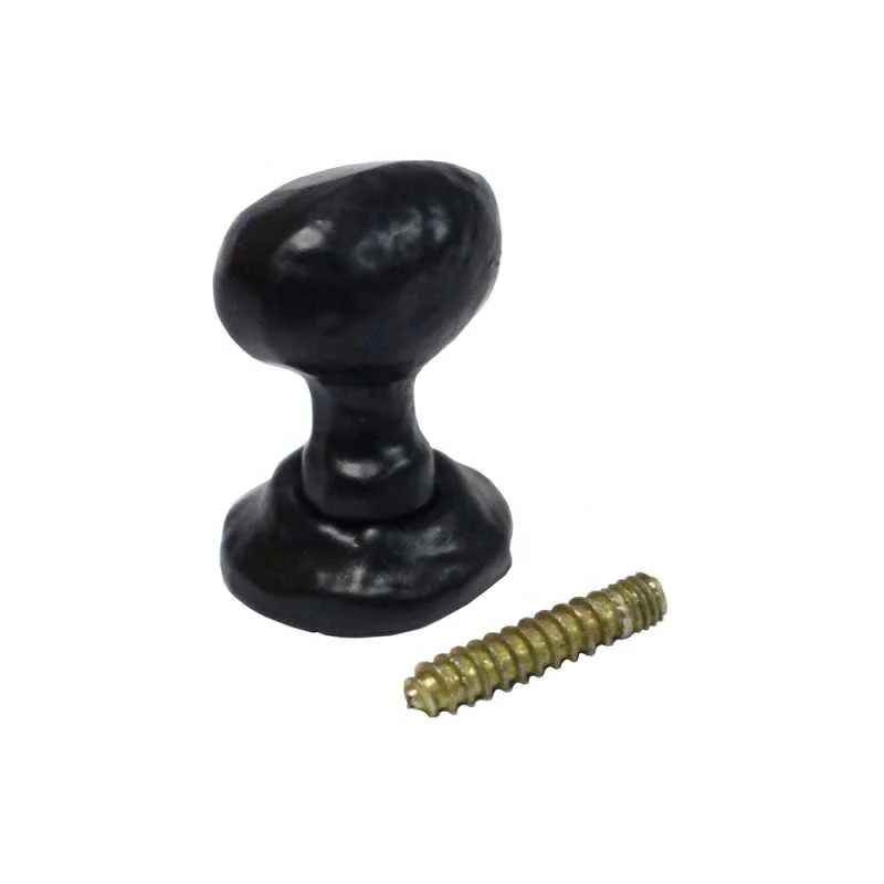 Pomo de forja en color negro para colgar y sujetar lámparas