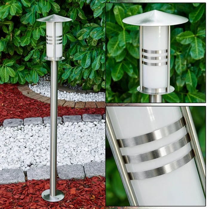 Poste de Jardín Fukuoka Plata, 1 luz
