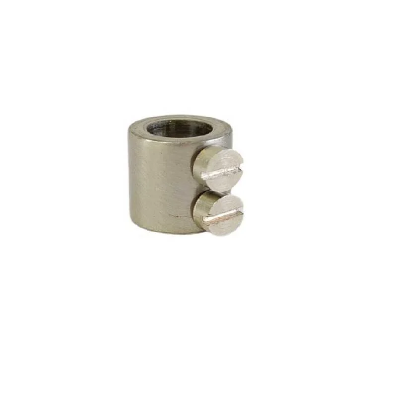 Prisionero de metal color acero con tornillos para tubo de 12 mm